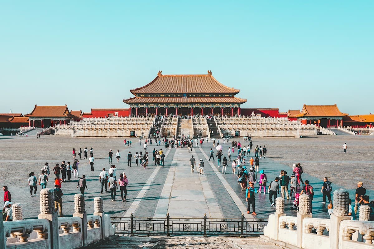A courtyard inside the Forbidden City. For admission, follow the separate Meridian Gate instructions below.